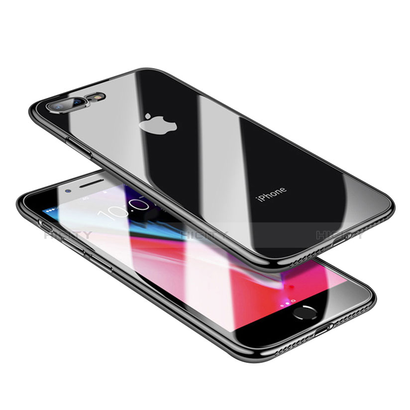 Apple iPhone 7 Plus用極薄ソフトケース シリコンケース 耐衝撃 全面保護 クリア透明 A14 アップル ブラック