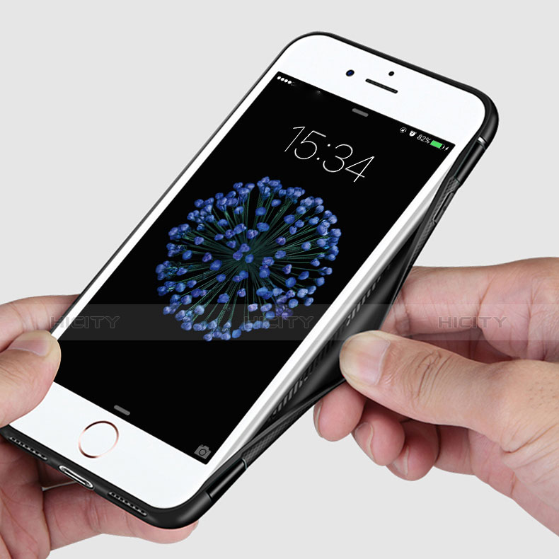 Apple iPhone 7 Plus用ハイブリットバンパーケース プラスチック アンド指輪 兼シリコーン A03 アップル ブラック