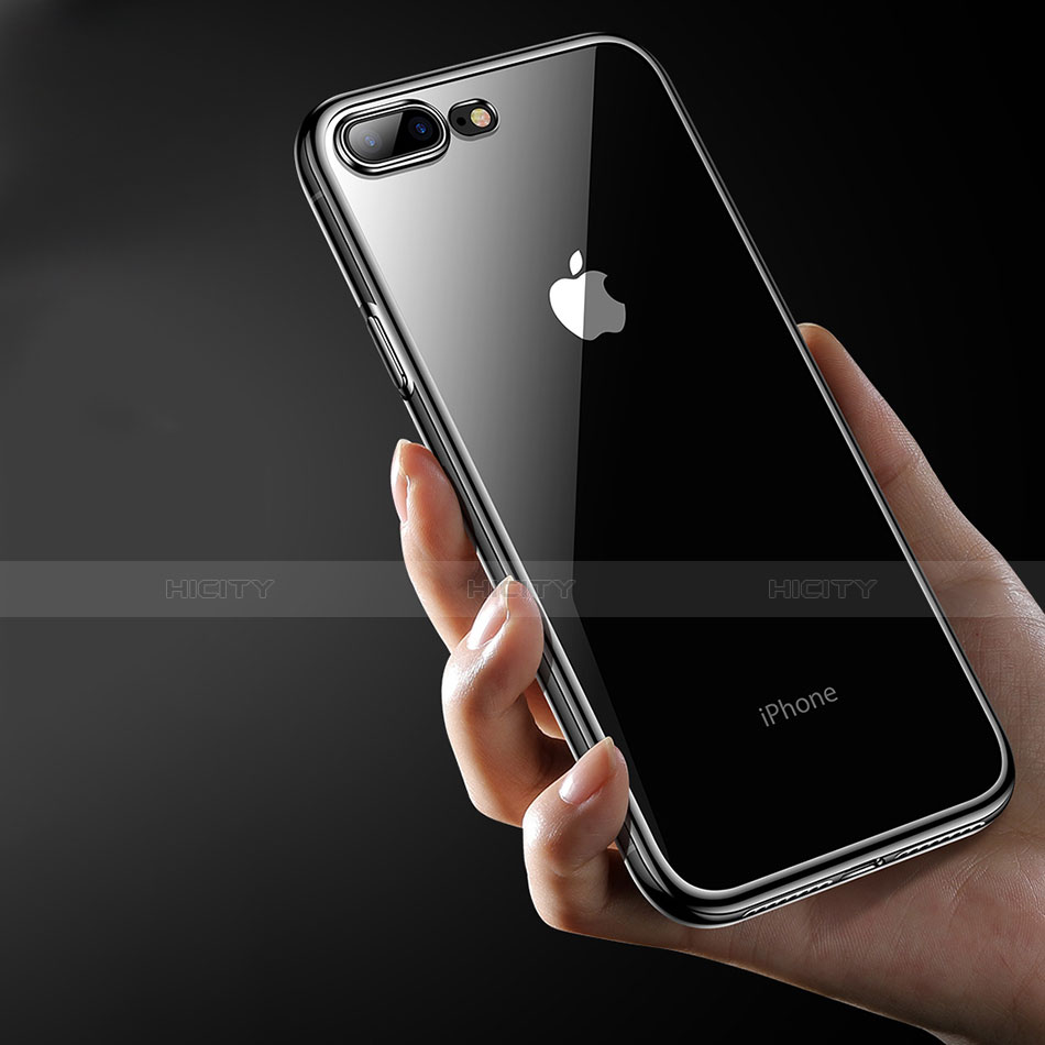 Apple iPhone 7 Plus用極薄ソフトケース シリコンケース 耐衝撃 全面保護 クリア透明 HC01 アップル ブラック