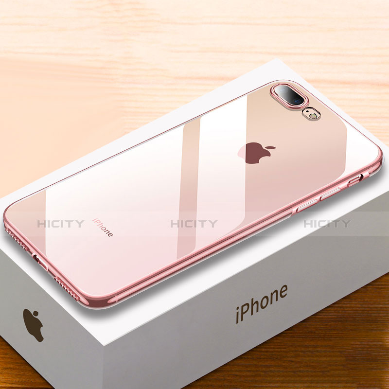 Apple iPhone 7 Plus用極薄ソフトケース シリコンケース 耐衝撃 全面保護 クリア透明 HC02 アップル ローズゴールド