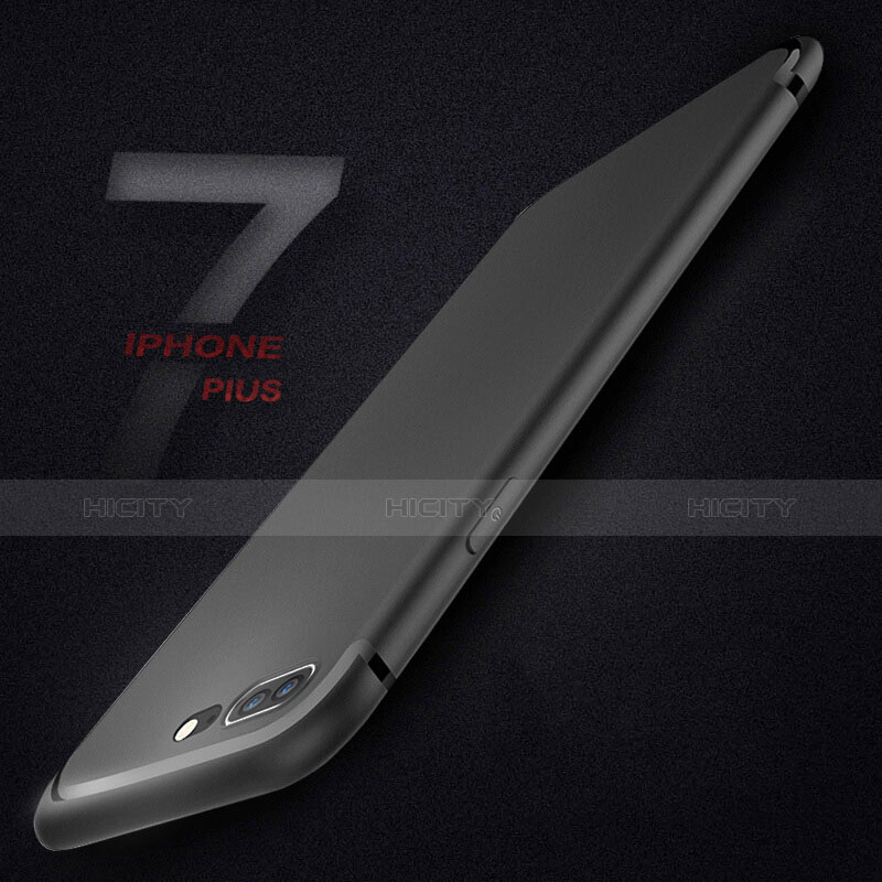 Apple iPhone 7 Plus用シリコンケース ソフトタッチラバー アップル ブラック