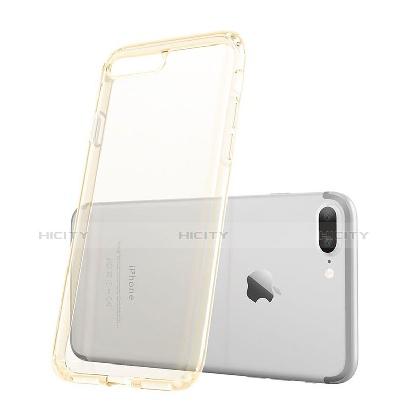 Apple iPhone 7 Plus用極薄ソフトケース シリコンケース 耐衝撃 全面保護 クリア透明 アップル ゴールド