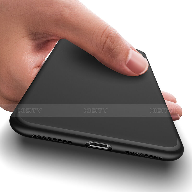 Apple iPhone 7 Plus用シリコンケース ソフトタッチラバー ロゴを表示します アップル ブラック