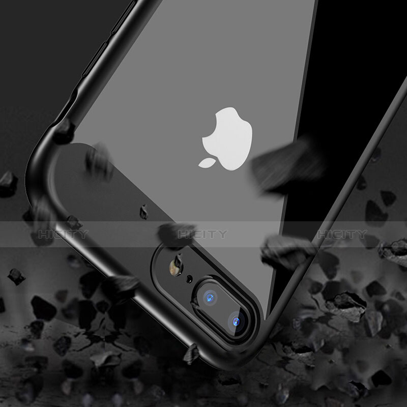 Apple iPhone 7 Plus用ハイブリットバンパーケース クリア透明 プラスチック B01 アップル ブラック