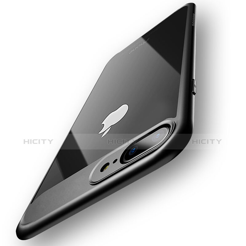 Apple iPhone 7 Plus用ハイブリットバンパーケース クリア透明 プラスチック B01 アップル ブラック