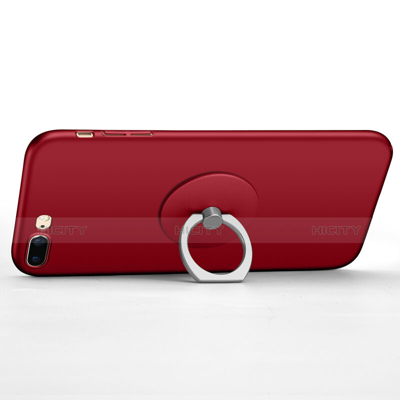 Apple iPhone 7 Plus用ハードケース プラスチック 質感もマット アンド指輪 アップル レッド