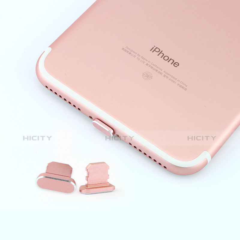 Apple iPhone 7 Plus用アンチ ダスト プラグ キャップ ストッパー Lightning USB J06 アップル ローズゴールド