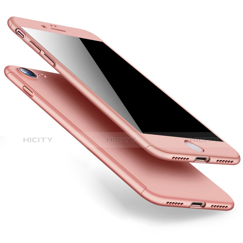 Apple iPhone 8用ハードケース プラスチック 質感もマット 前面と背面 360度 フルカバー アップル ローズゴールド