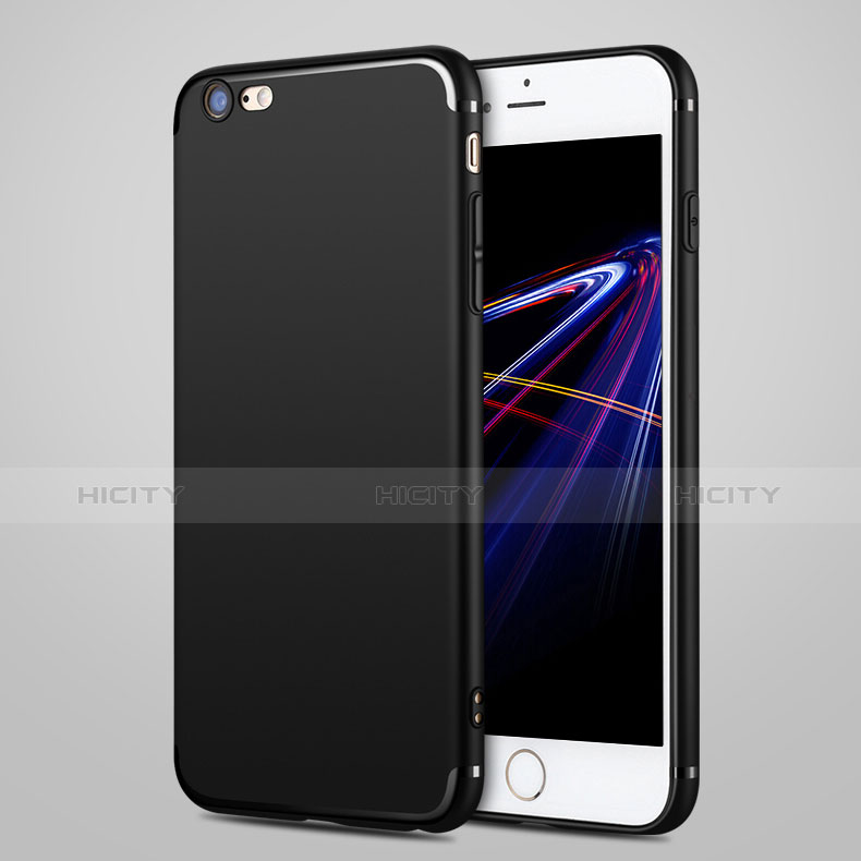 Apple iPhone 8用極薄ソフトケース シリコンケース 耐衝撃 全面保護 S06 アップル ブラック
