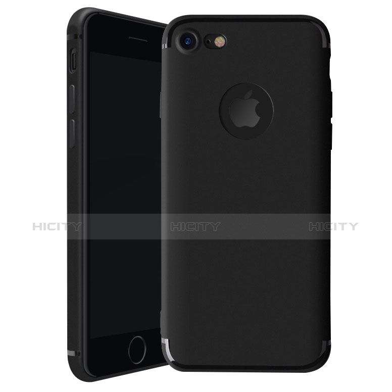 Apple iPhone 8用極薄ソフトケース シリコンケース 耐衝撃 全面保護 H01 アップル ブラック