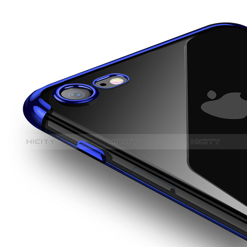 Apple iPhone 8用極薄ソフトケース シリコンケース 耐衝撃 全面保護 クリア透明 T19 アップル ネイビー