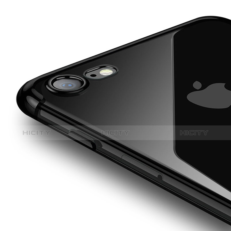 Apple iPhone 8用極薄ソフトケース シリコンケース 耐衝撃 全面保護 クリア透明 T19 アップル ブラック