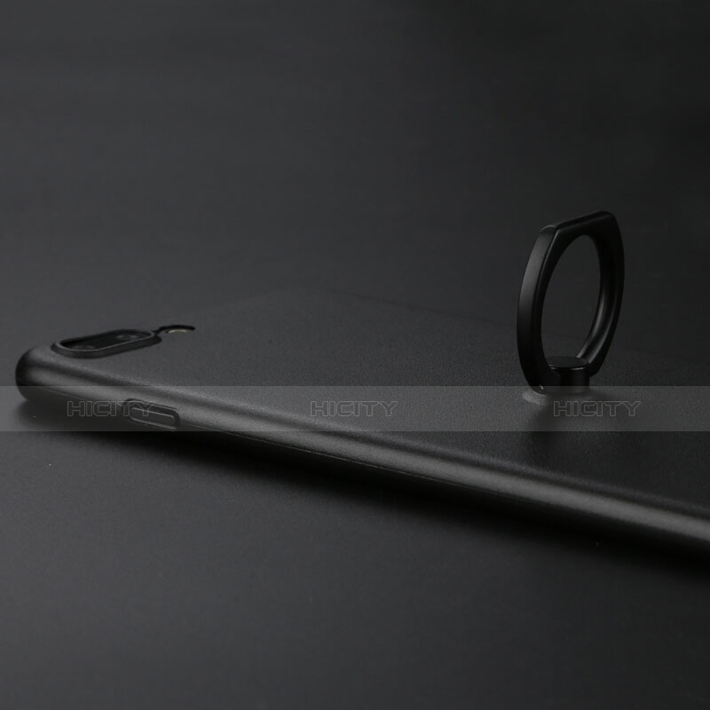 Apple iPhone 8用ハードケース プラスチック 質感もマット アンド指輪 F01 アップル ブラック