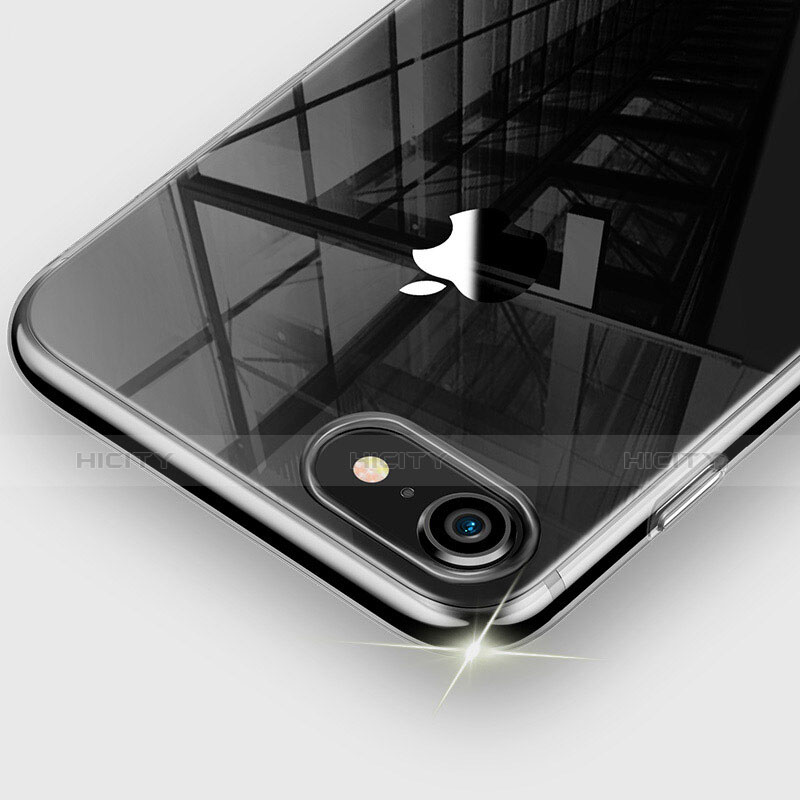 Apple iPhone 8用極薄ソフトケース シリコンケース 耐衝撃 全面保護 クリア透明 アップル ブラック