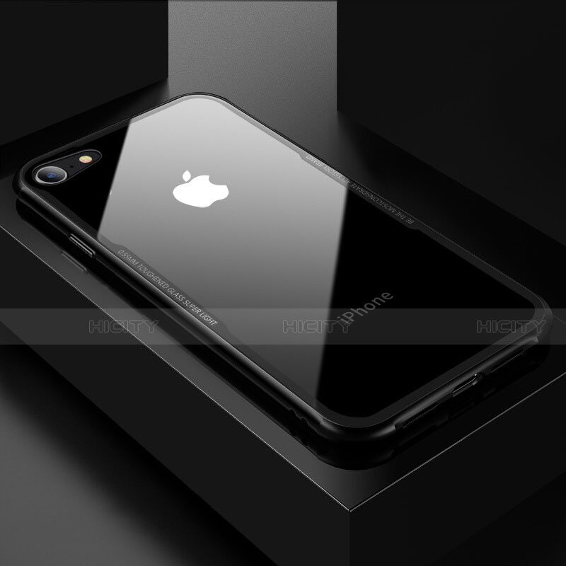 Apple iPhone 8用ハイブリットバンパーケース クリア透明 プラスチック 鏡面 カバー アップル 