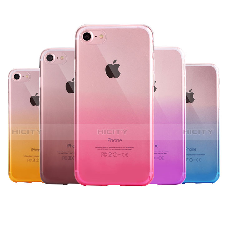 Apple iPhone 8用極薄ソフトケース グラデーション 勾配色 クリア透明 G01 アップル 