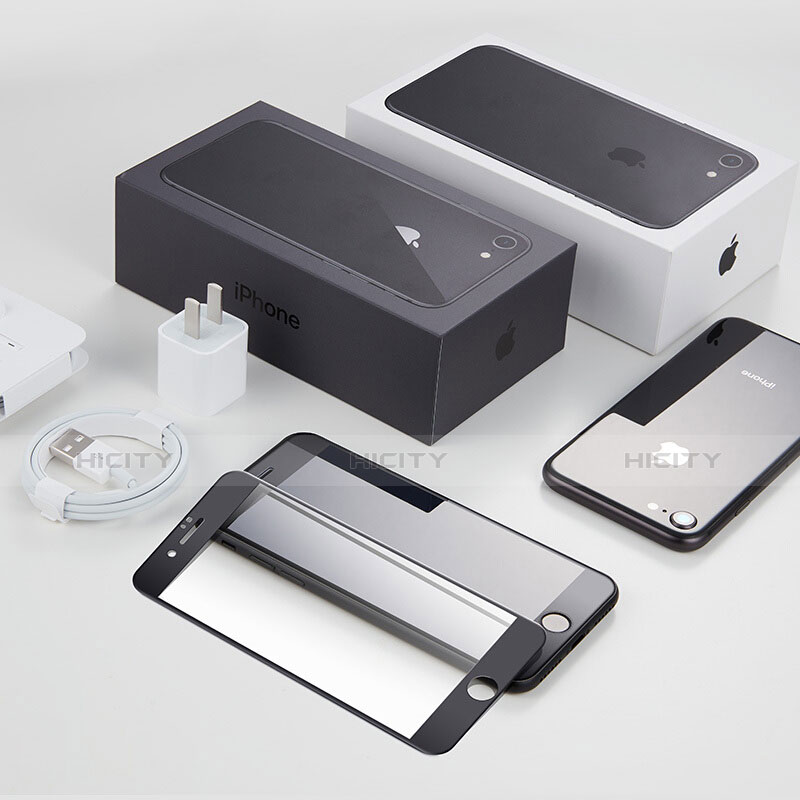 Apple iPhone 8用強化ガラス フル液晶保護フィルム G01 アップル ブラック