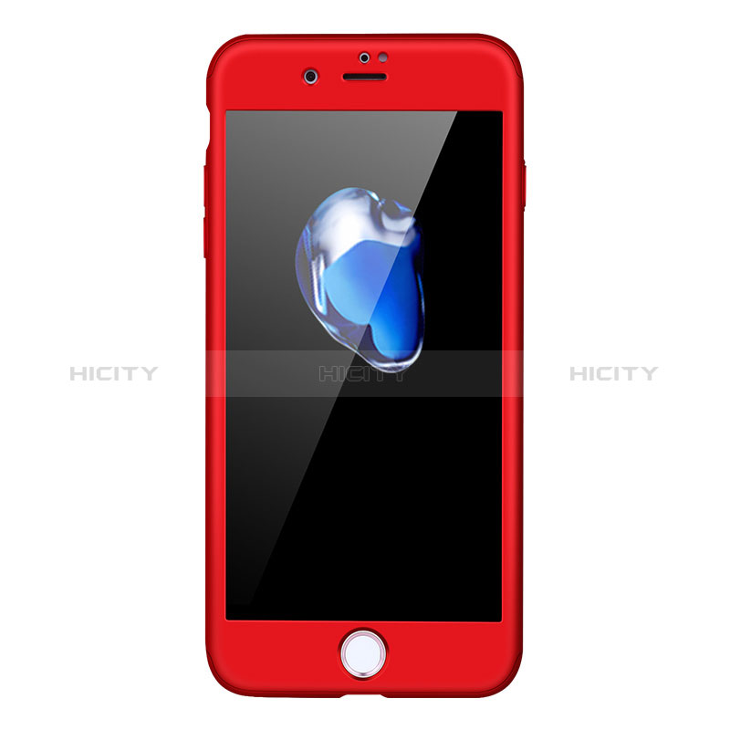 Apple iPhone 8 Plus用ハードケース プラスチック 質感もマット 前面と背面 360度 フルカバー Q01 アップル レッド