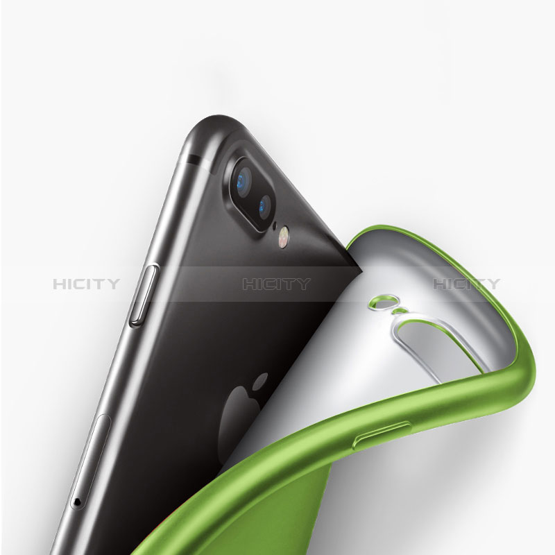 Apple iPhone 8 Plus用360度 フルカバー極薄ソフトケース シリコンケース 耐衝撃 全面保護 アップル グリーン