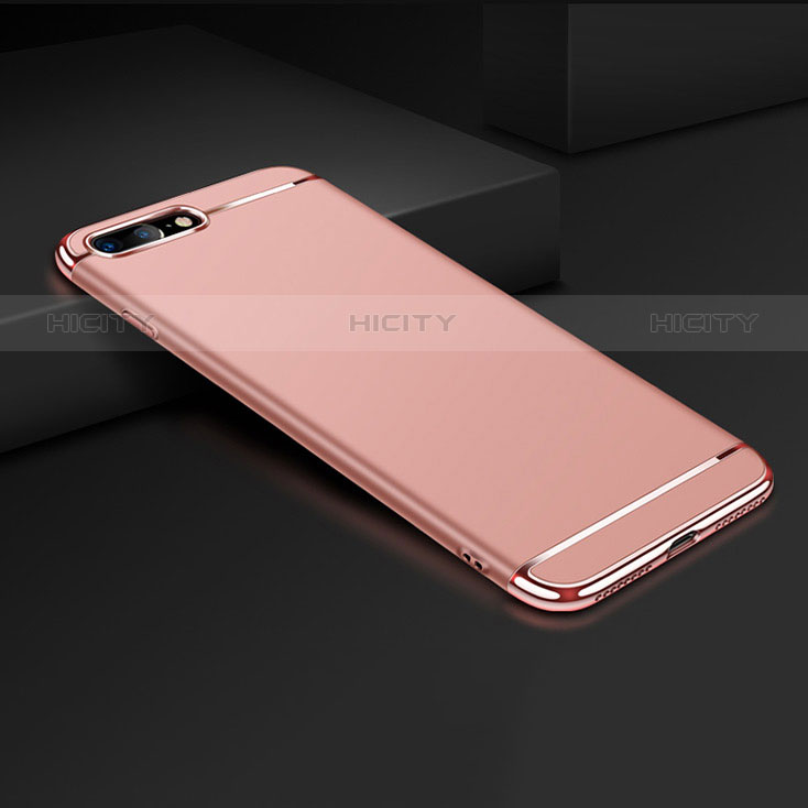 Apple iPhone 8 Plus用ケース 高級感 手触り良い メタル兼プラスチック バンパー F01 アップル ローズゴールド