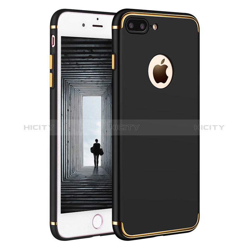 Apple iPhone 8 Plus用ケース 高級感 手触り良い メタル兼プラスチック バンパー F02 アップル ブラック