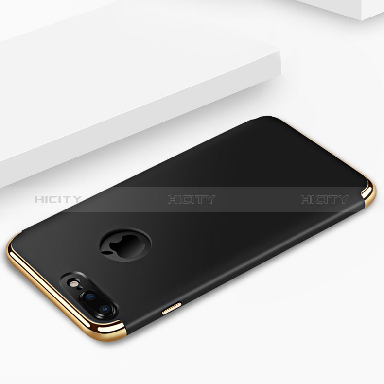 Apple iPhone 8 Plus用ケース 高級感 手触り良い メタル兼プラスチック バンパー F05 アップル ブラック