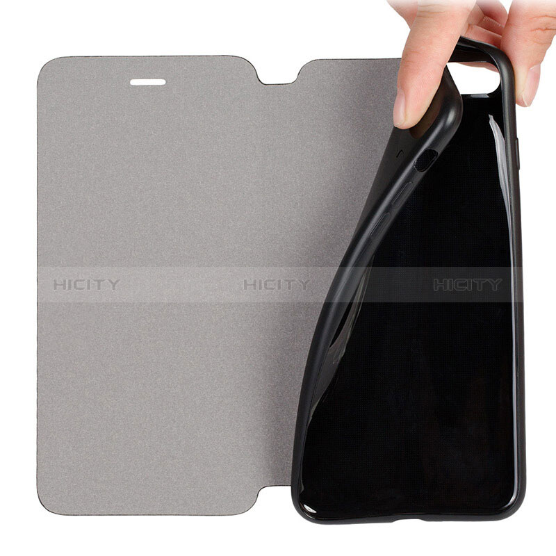 Apple iPhone 8 Plus用手帳型 レザーケース スタンド L02 アップル ブラック