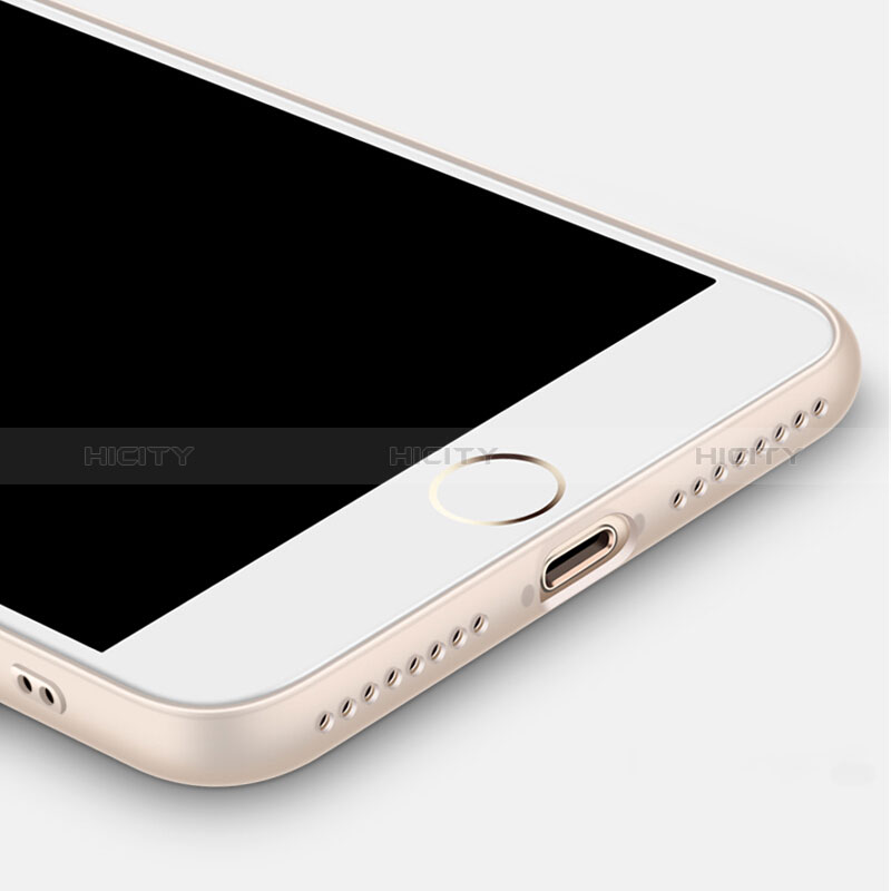 Apple iPhone 8 Plus用極薄ソフトケース シリコンケース 耐衝撃 全面保護 アンド指輪 A04 アップル ゴールド