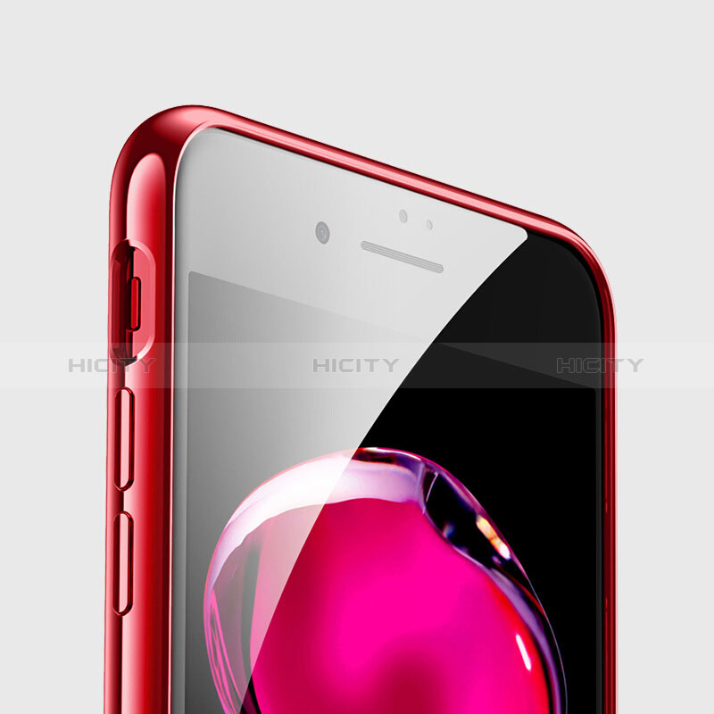 Apple iPhone 8 Plus用バンパーケース クリア透明 T01 アップル レッド