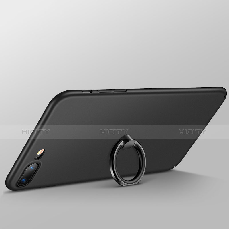 Apple iPhone 8 Plus用ハードケース プラスチック 質感もマット アンド指輪 A05 アップル ブラック