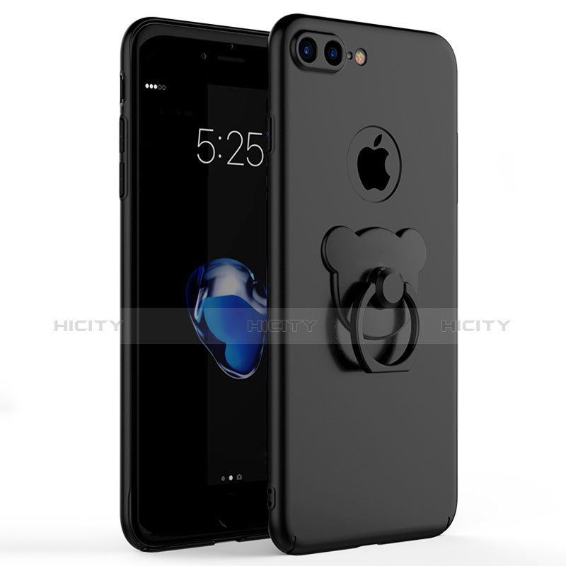 Apple iPhone 8 Plus用ハードケース プラスチック 質感もマット アンド指輪 A06 アップル ブラック