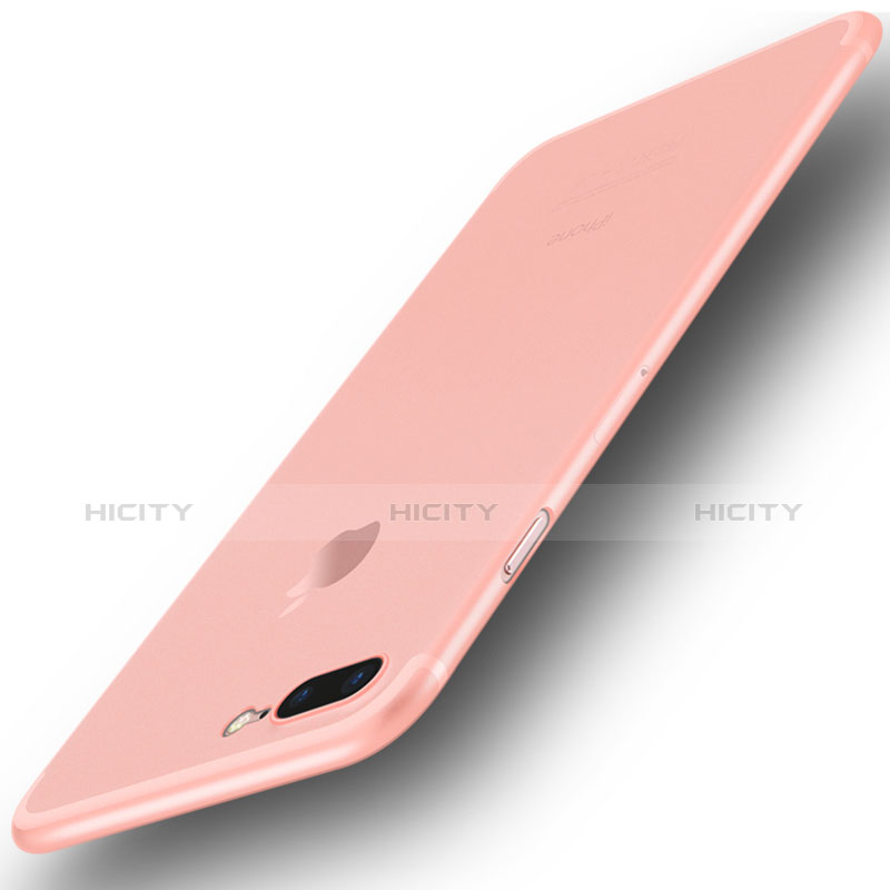 Apple iPhone 8 Plus用極薄ケース クリア透明 プラスチック 質感もマットU01 アップル ピンク