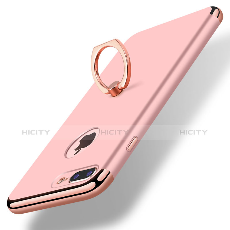 Apple iPhone 8 Plus用ケース 高級感 手触り良い メタル兼プラスチック バンパー アンド指輪 A07 アップル ローズゴールド