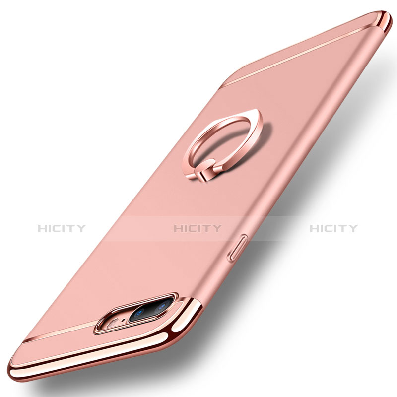 Apple iPhone 8 Plus用ケース 高級感 手触り良い メタル兼プラスチック バンパー アンド指輪 A06 アップル ローズゴールド