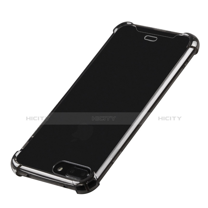 Apple iPhone 8 Plus用極薄ソフトケース シリコンケース 耐衝撃 全面保護 クリア透明 H03 アップル ブラック