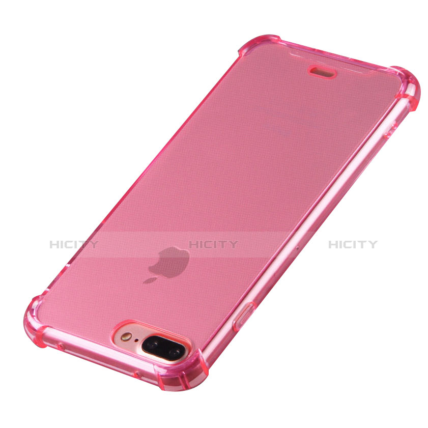 Apple iPhone 8 Plus用極薄ソフトケース シリコンケース 耐衝撃 全面保護 クリア透明 H03 アップル ピンク