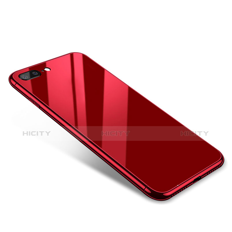 Apple iPhone 8 Plus用ケース 高級感 手触り良い アルミメタル 製の金属製 バンパー 鏡面 カバー アップル レッド