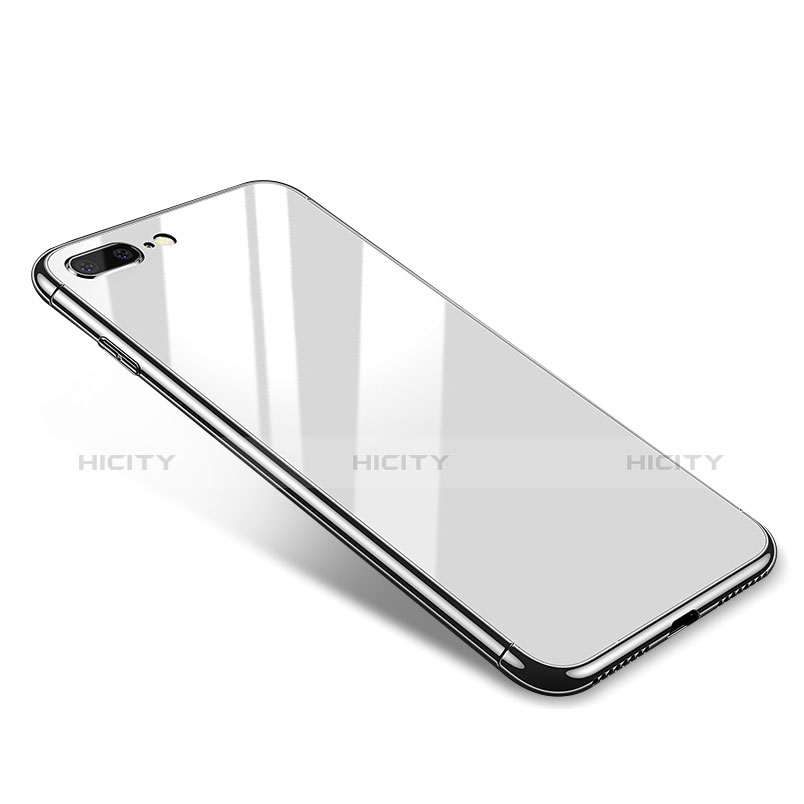 Apple iPhone 8 Plus用ケース 高級感 手触り良い アルミメタル 製の金属製 バンパー 鏡面 カバー アップル ホワイト