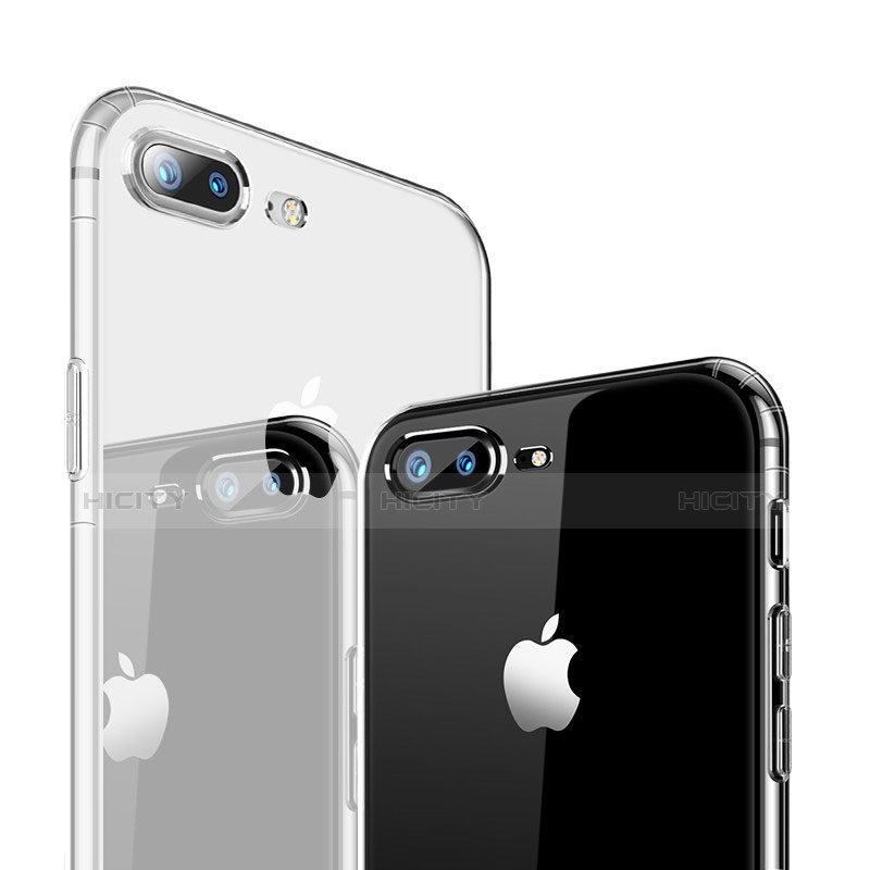 Apple iPhone 8 Plus用極薄ソフトケース シリコンケース 耐衝撃 全面保護 クリア透明 アンド指輪 T01 アップル クリア