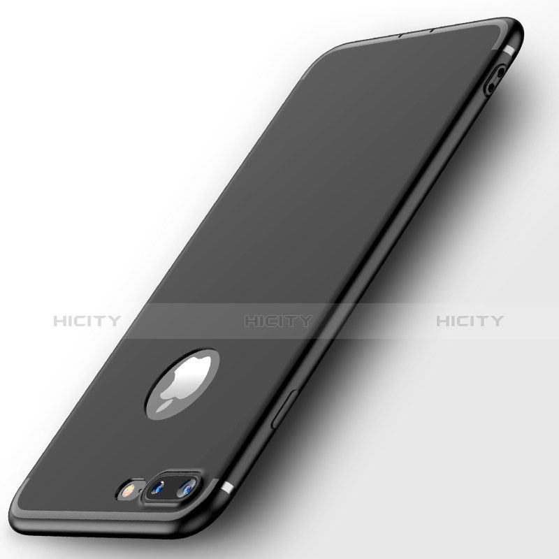 Apple iPhone 8 Plus用極薄ソフトケース シリコンケース 耐衝撃 全面保護 S03 アップル ブラック