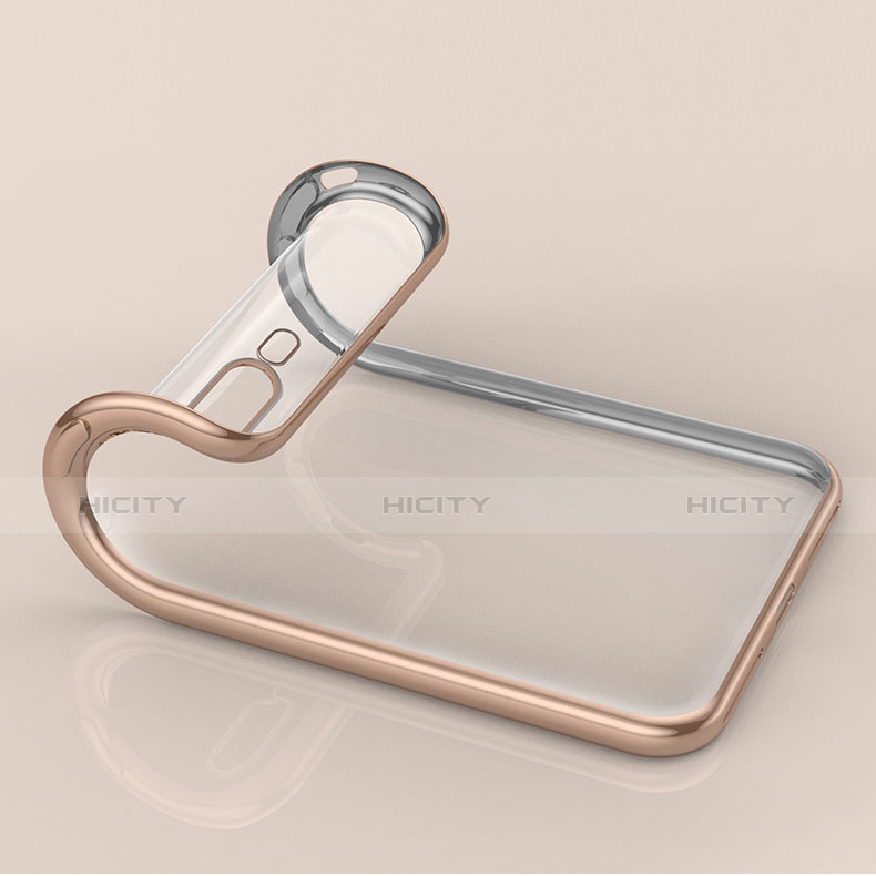 Apple iPhone 8 Plus用極薄ソフトケース シリコンケース 耐衝撃 全面保護 クリア透明 A21 アップル ゴールド