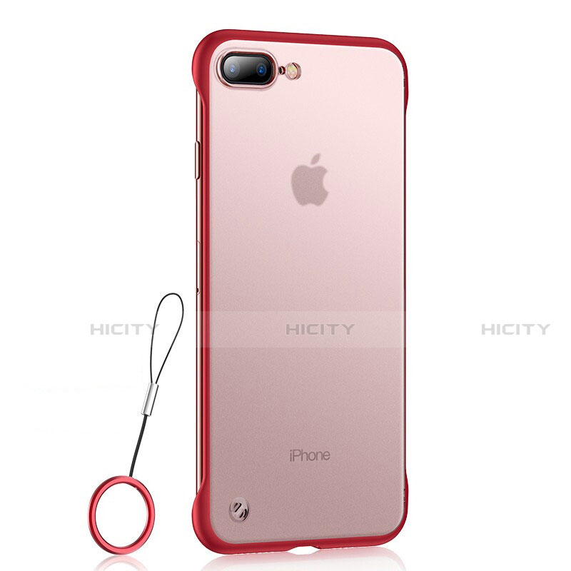 Apple iPhone 8 Plus用極薄ソフトケース シリコンケース 耐衝撃 全面保護 クリア透明 HT02 アップル レッド