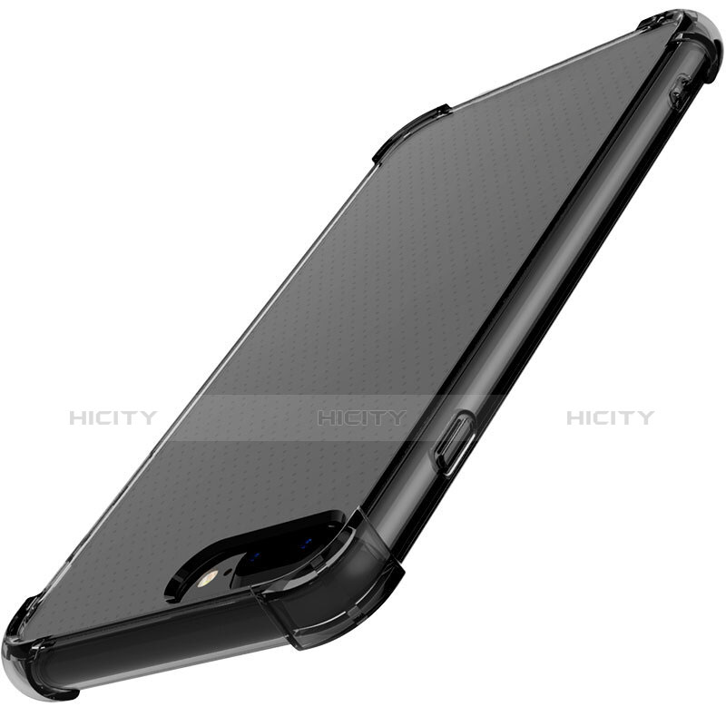 Apple iPhone 8 Plus用極薄ソフトケース シリコンケース 耐衝撃 全面保護 クリア透明 T06 アップル グレー
