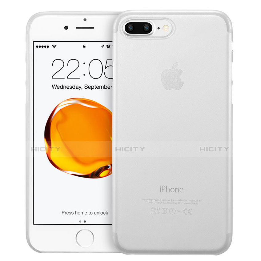 Apple iPhone 8 Plus用極薄ケース クリア透明 プラスチック W01 アップル ホワイト