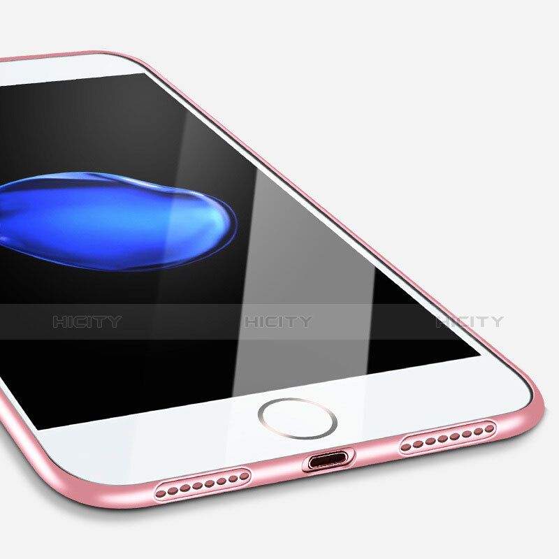 Apple iPhone 8 Plus用シリコンケース ソフトタッチラバー カバー アップル ピンク