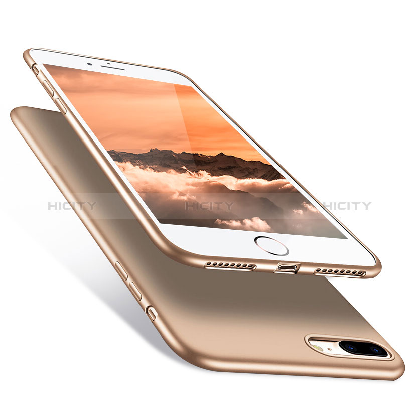 Apple iPhone 8 Plus用シリコンケース ソフトタッチラバー カバー アップル ゴールド