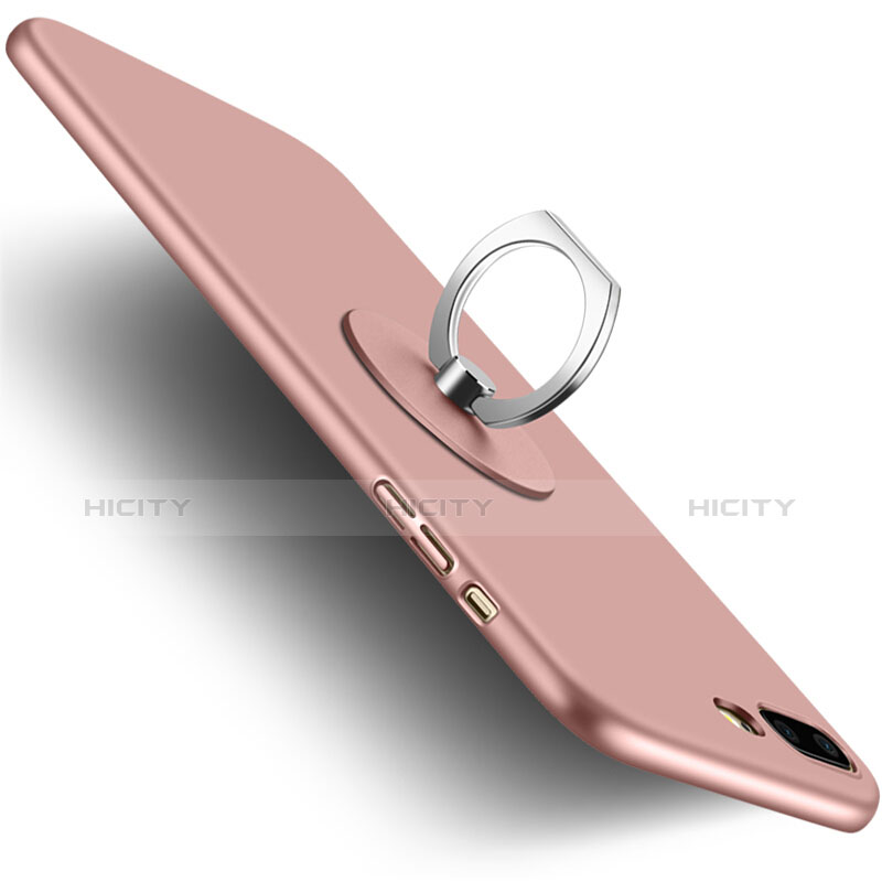 Apple iPhone 8 Plus用ハードケース プラスチック 質感もマット アンド指輪 アップル ピンク