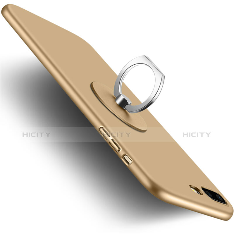 Apple iPhone 8 Plus用ハードケース プラスチック 質感もマット アンド指輪 アップル ゴールド