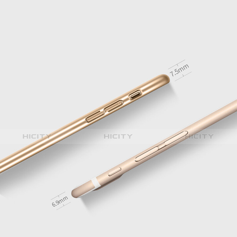 Apple iPhone 8 Plus用ハードケース プラスチック 質感もマット ロゴを表示します アップル ゴールド