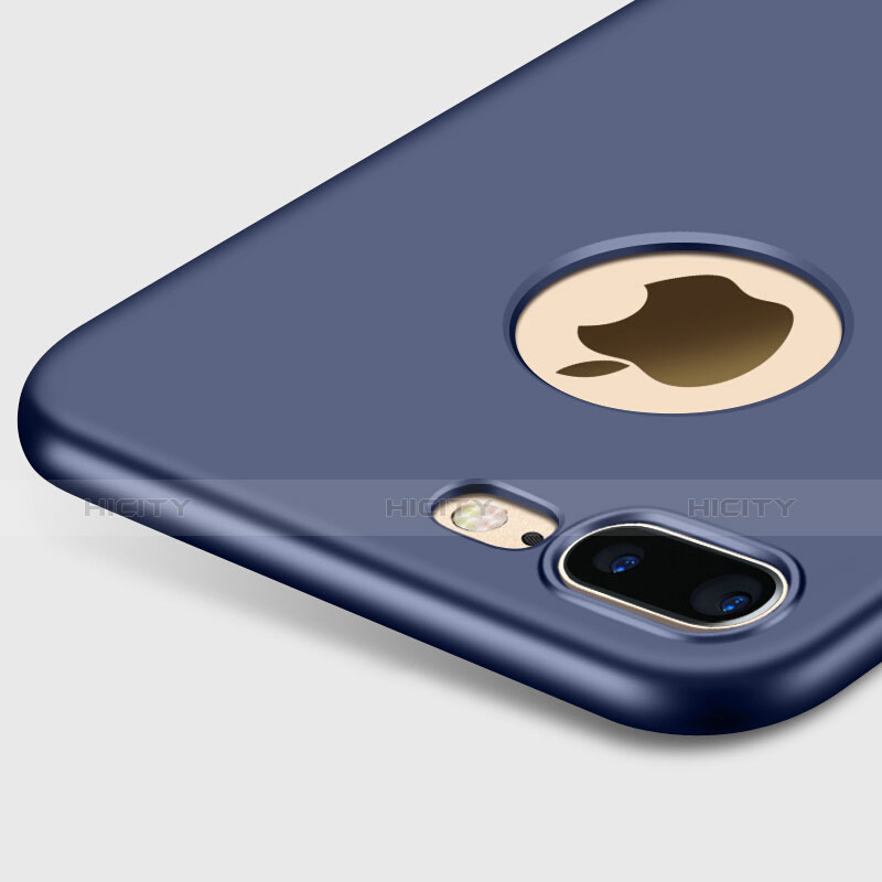 Apple iPhone 8 Plus用ハードケース プラスチック 質感もマット ロゴを表示します アップル ネイビー
